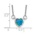 thumbnail image 3 of Diamond2Deal Collier Ras du Cou en Argent Sterling 925 Rhodié avec Cœur en Opale Créé, 16 Pouces, 3 of 6