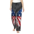thumbnail image 2 of Lsque Butterfly With USA Flag Print Women's Pajama Pants, Lounge Pant - Comfortable Home Wear,Elastic Waistband, Stylish Design-XX-Large, 2 of 9