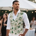 thumbnail image 2 of Uorisanigo Christmas Green Print Men's Vests Casual with Pockets Mens Vests Casual Dress Sleeveless Slim Fit Dress Waistcoats Fashion for Men Size S, 2 of 7
