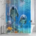 thumbnail image 2 of Summer Marina Life Bathroom Shower Curtain, Ocean Beach Seal Animal Waterproof Washable Soft Bath Curtain for Bathtub Decor with 12 Hooks&Grommet, 48x72 Inch, 2 of 9