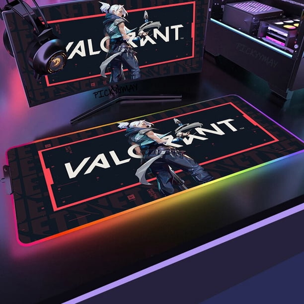 Valorant-alfombrilla de ratón grande RGB para Gamer, alfombrilla de ratón grande para PC, XXL retroiluminación LED, alfombrillas de mesa para teclado, alfombrilla de escritorio para juegos de ordenado LIUWENJING unisex