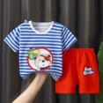 thumbnail image 2 of Fesfesfes Toddler Outfit Boys Summer Clothing Set Kids Short Sleeve Sets Cotton T shirt Summer Shorts Two piece Set 5 Years, 2 of 3