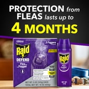 (2 pack) Raid Flea Killer Plus Fogger, 4 Month Flea Bomb Room Treatment for Home, 15 oz, 3 Ct
