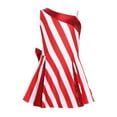 thumbnail image 3 of YiZYiF Girls Candy Cane Striped Christmas Party Dance Dress One Shoulder Sequin Elf Flared Dresses Red 12, 3 of 7