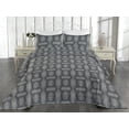 thumbnail image 2 of Ambesonne Psychedelic Quilted Bedspread Set 3 Pcs, Chevron Stripe Motifs, King, Charcoal Grey and White, 2 of 4