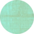 thumbnail image 1 of Ahgly Company Indoor Round Solid Light Blue Modern Area Rugs, 6' Round, 1 of 4