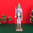 thumbnail image 3 of 30cm Wooden Nutcracker King Christmas Ornaments for Kids Children - Golden, 3 of 6