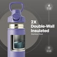 thumbnail image 4 of TAL 28oz Stainless Steel Ranger Push Lock Lid Water Bottle, Purple, 4 of 8