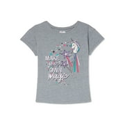365 Kids from Garanimals Girls' Graphic T-Shirt with Short Sleeves, Sizes 4-10