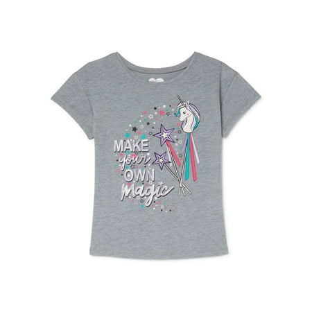 365 Kids from Garanimals Girls' Graphic T-Shirt with Short Sleeves, Sizes 4-10