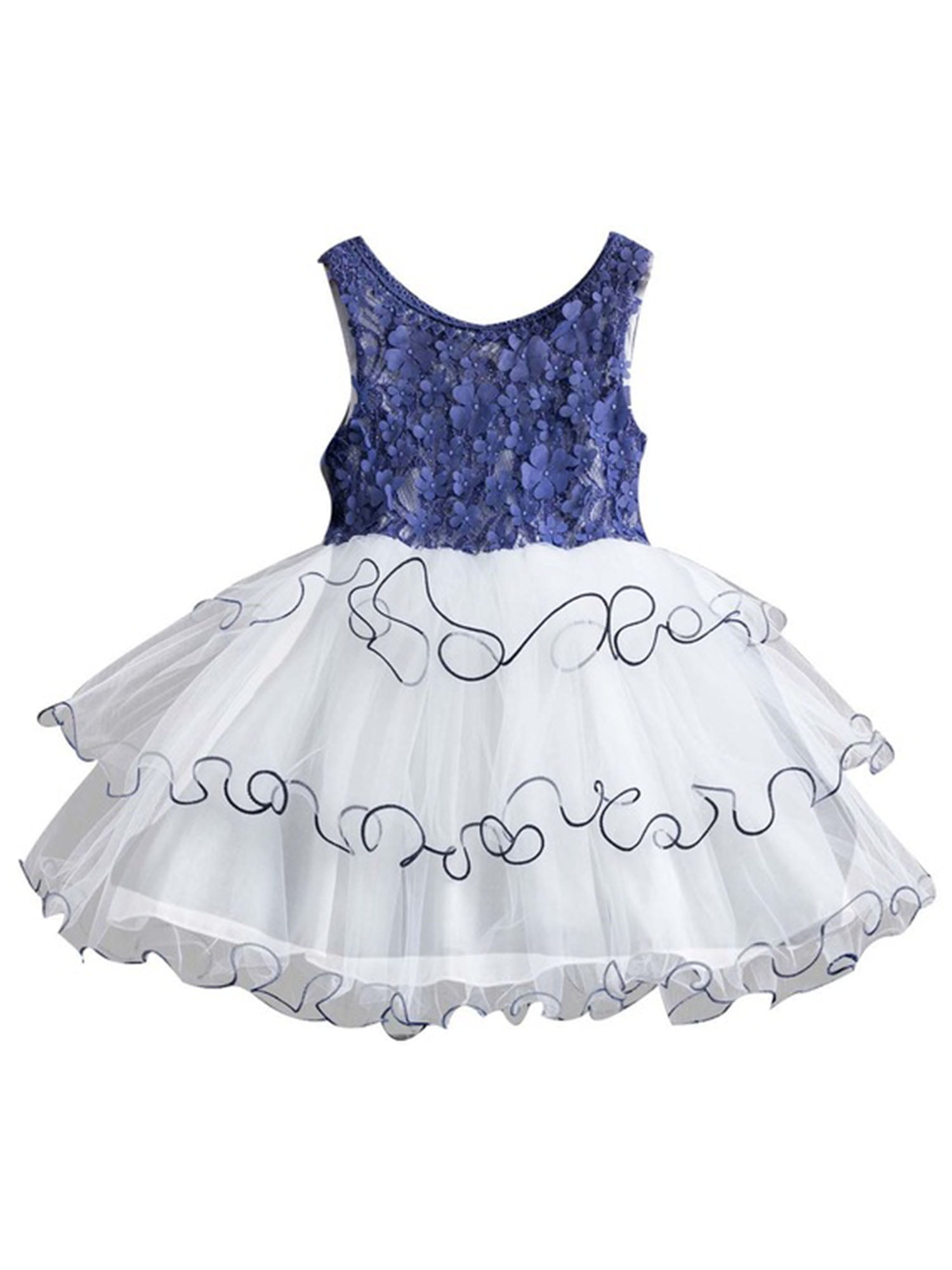 Bmnmsl Bmnmsl Kids Girls Dress Sleeveless Lace Dress One Piece Blue Pink White Walmart Com Walmart Com