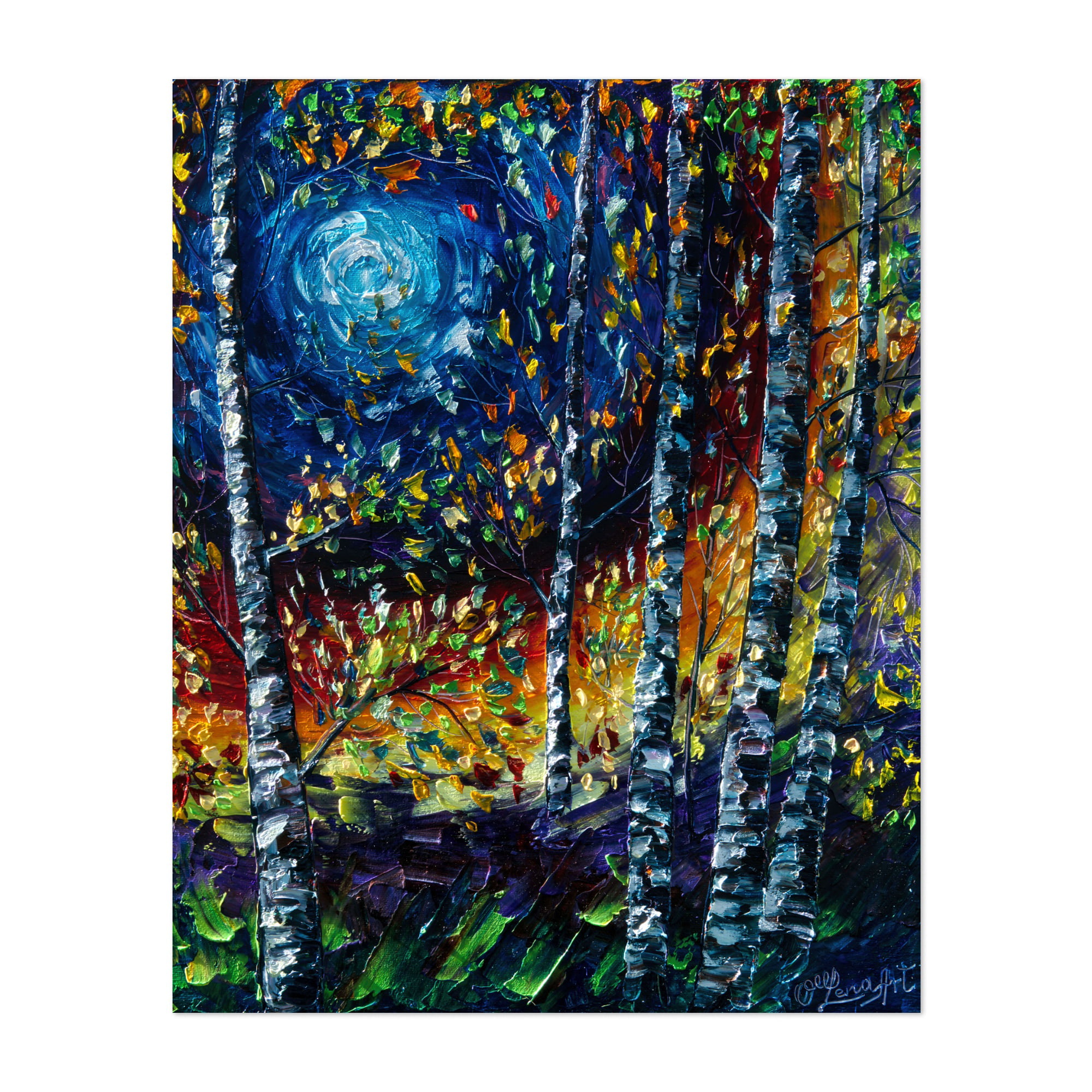Painting Yellow Moonlight  8x10