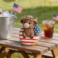 thumbnail image 5 of Win s Way Patriotic Highland Cow Figurine 5th of July Decorations Resin Statue Memorial Day Home Accents Desk Bookshelf Tiered Tray Tabletop Decor, 5 of 9