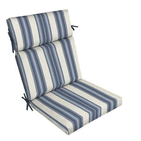 Better Homes & Gardens 44" x 21" Blue Stripe Rectangle Outdoor Chair Cushion, 1 Piece