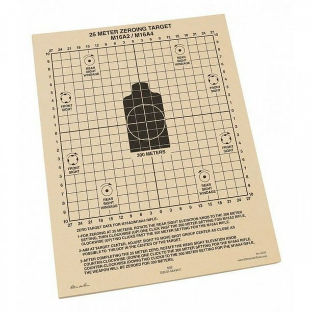 25m Zeroing Target Sheets 100