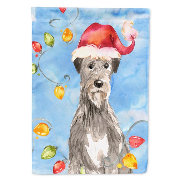 Carolines Treasures CK2481GF Christmas Lights Irish Wolfhound Flag Garden Size  Small multicolor
