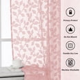 thumbnail image 4 of MKHILL 42x14 Blush Jacquard Clip Leaf Sheer Valance, 14 Inch Short Cafe Curtain for Small Kitchen Window, Rod Pocket Topper, 2 Panels, Each 42"Wx14"L, 4 of 9