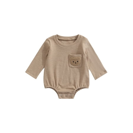 

Baby Girl Boy Summer Romper Bear Embroidery Round Neck Short Sleeve Snaps Jumpsuit for Toddlers