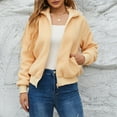 thumbnail image 4 of Fesfesfes Women Jacket Warm Faux Coat Cardigan Winter Solid Color Long Sleeve Outerwear Sale Items, 4 of 5