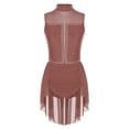 thumbnail image 3 of Aiihoo Costume de Danse Lyrique pour Femmes avec Strass Scintillants, Robe Justaucorps de Ballet en Maille Transparente Patchwork Rose Poudré TG, 3 of 7