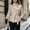 Beige, variant on Tops for Women Stand Collar Wool Blend Short Coat 3/4 Flare Sleeve Belted Waist Side Button Elegant Outerwear for Women Fashion