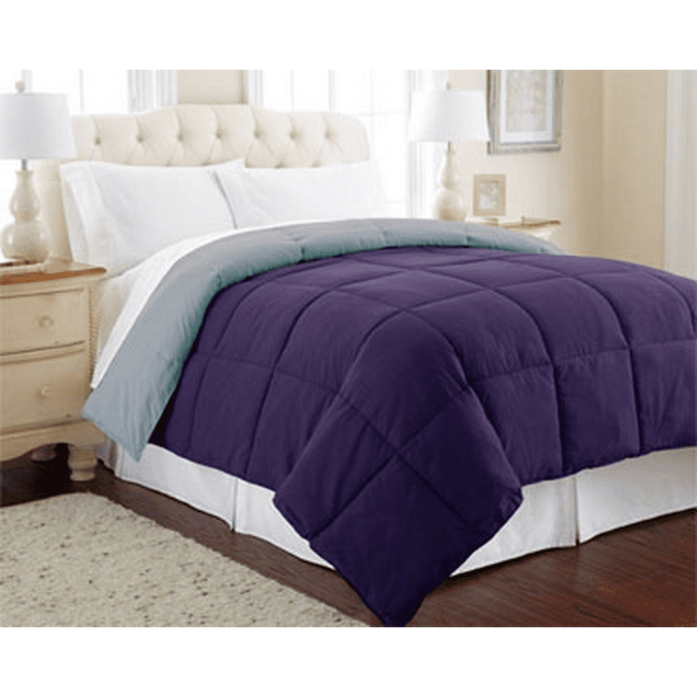 Down Alternative Reversible Comforter King Plum/Pearl Blue