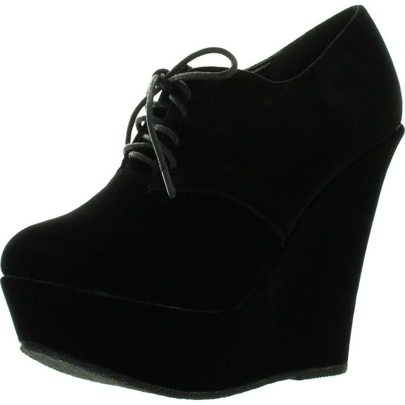 FOREVER TRENDY-97 Womens New Hot Fashion Sexy Round Toe Lace Up Stylish Booties, Black, 9