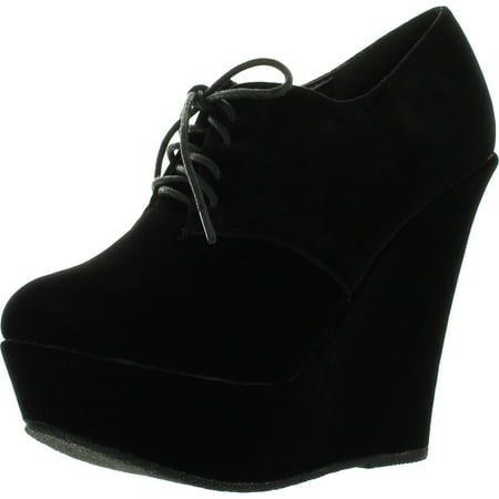 

FOREVER TRENDY-97 Womens New Hot Fashion Sexy Round Toe Lace Up Stylish Booties Black 8