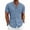 Blue,#024, variant on Men's Cotton Linen Henley Shirt Short Sleeve Mandarin Collar 2 Button Placket Regular Fit Casual Summer Beach Tops for Daily Vacation Wear,2XL