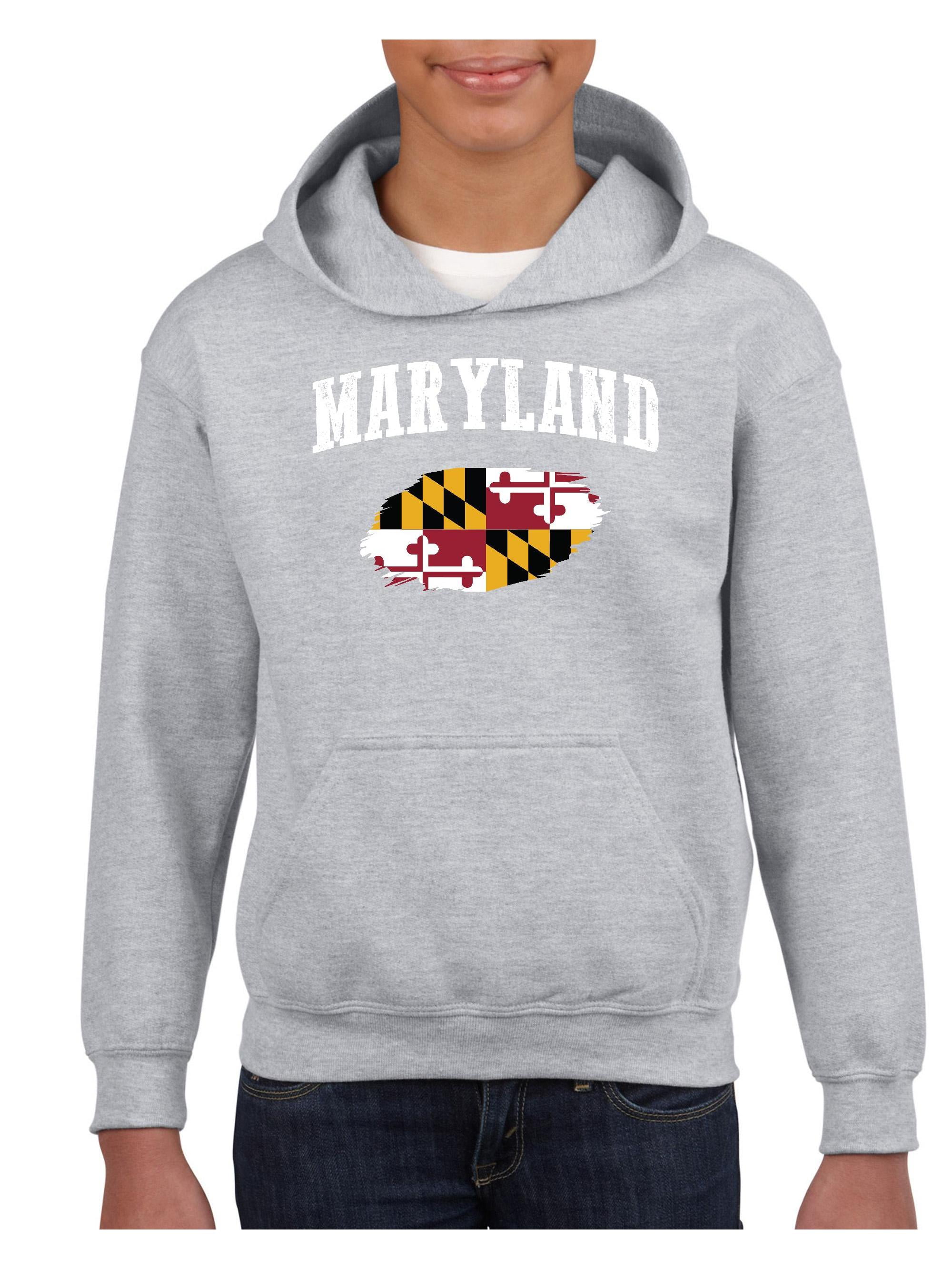 Mom`s Favorite Maryland State Flag Traveler`s Gift Unisex Hoodie for Girls and Boys