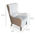 thumbnail image 3 of Elle Decor Mid-Century Modern Wingback Chair in Two-Toned Beige, 3 of 8
