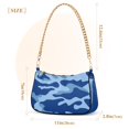 thumbnail image 3 of Blue Camouflage Print Womens Chain Shoulder Bag Tote Handbag Clutch Hobo Purse with Zipper for Travel Casual, 3 of 7