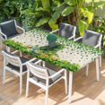 thumbnail image 2 of St. Patrick's Day Table Cloths for 5 Foot Rectangle Tables, Country Retro Green Boots Daisy Clovers Patio Waterproof Elastic Fitted Tablecloths, Washable Rectangular Table Cover for Camping, 2 of 8