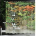 thumbnail image 4 of Ambesonne Waterfall Shower Curtain, Nature Foggy Morning, 69"Wx75"L, Orange Brown, 4 of 5