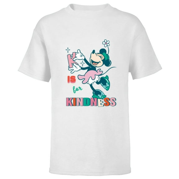 Disney Minnie Mouse K is for Kindness - Short Sleeve T-Shirt for Kids - Customized-White