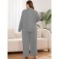 thumbnail image 7 of SHOWMALL Women's Plus Size Pajama Sets Long Sleeve Button Down Sleepwear 2-Piece Loungewear with Pockets, 7 of 7