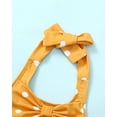 thumbnail image 5 of KIMI BEAR Newborn Baby Girls One-piece Swimsuits 6-12 Months Summer Bathing Suits Off the Shoulder Sleeveless Halter Bow Dots Beach Wear Holiday Rash Guard with Headband 2pcs Yellow, 5 of 8