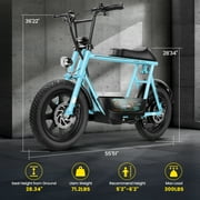 Caroma Peak 1200W Electric Scooters with Seat,30Miles Max Range,20mph Top Speed,16 Fat Tire for All-Terrain,Ebike for Adluts with Basket,UL2272