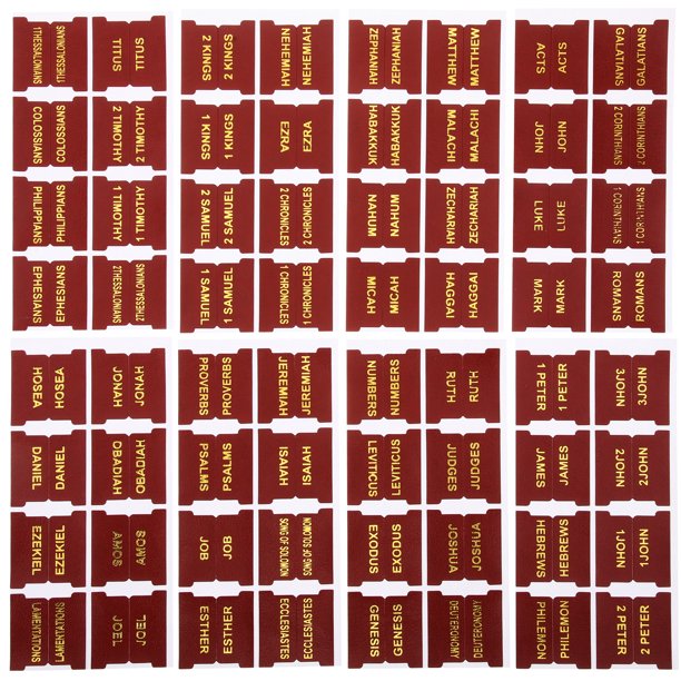 1 juego de pestañas de índice de la Biblia, pestañas decorativas para libros, pestañas portátiles de cuero para estudiar