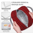 thumbnail image 3 of Easygdp Red Black Houndstooth Bolsa de Almuerzo Insulada Grande, Forro de Aluminio, Diseño Espacioso, a Prueba de Fugas, Ideal para Trabajo, Picnics, Viajes y Actividades al Aire Libre, 3 of 6