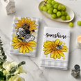 thumbnail image 3 of bamooi Buffalo Plaid Sunflowers Bee Sunshine Spring Kitchen Towels Dish Towels, 18x26 Inch Farmhouse Summer Floral Decoration Hand Towels Set of 2, 3 of 6