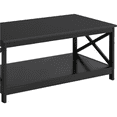 thumbnail image 4 of Yaheetech Modern X Design Coffee Table with Storage Shelf, Black, 4 of 9