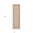 thumbnail image 3 of 2' X 8' Rust And Ivory Oriental Power Loom Stain Resistant Runner Rug With Fringe, 3 of 10
