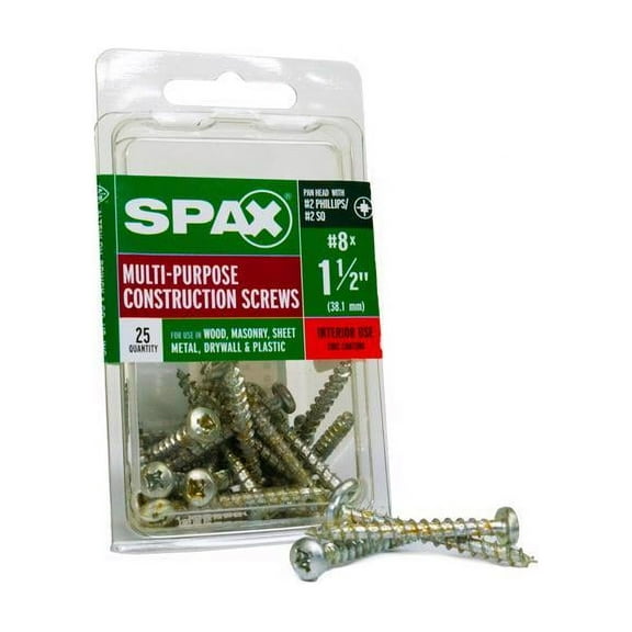 SPAX Multi-Material No. 8 in. X 1-1/2 in. L Phillips/Square Pan Head Construction Screws 25 pk