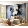 thumbnail image 5 of Abstract Wallpaper Wall Mural - Blue Enigma, 5 of 6