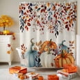 thumbnail image 3 of Shower Curtain 36"W x 78"L Fall Thanksgiving Pumpkins Rustic Burlap Texture Fabric Shower Curtains Set with Hooks Water Repellent Bathroom Curtains Machine Washable Bathroom Accessories, 3 of 6