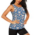 thumbnail image 2 of Fotbe white Skull daisy in water Womens Loose Fit Casual Flowy Slim-Fit Tank Tops Athletic Round Neck Trendy Sleeveless Summer Tops for Gym and Yoga-, 2 of 7