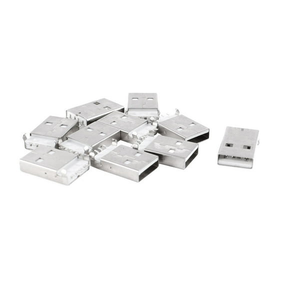 10pcs Panel Mount 180 Degree 4-Pin Surface Mount Device SMT USB A Male Plug Jack Connector