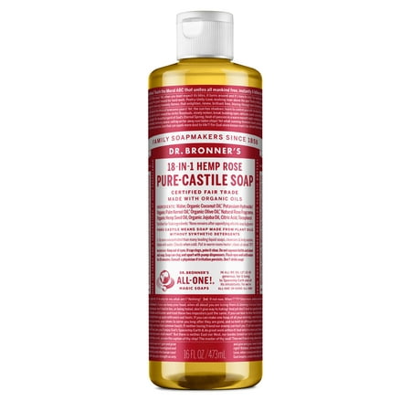 Dr. Bronner's Pure-Castile Liquid Soap – Rose – 16 oz