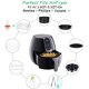 thumbnail image 4 of Accesorios para freidoras de 8 pulgadas, 10 piezas para Gowise Phillips Cozyna Airfryer XL 3.8QT-5.8QT, regalo adicional: 4 agujas para barbacoa (10 piezas negras) - DKSFJKL, 4 of 5